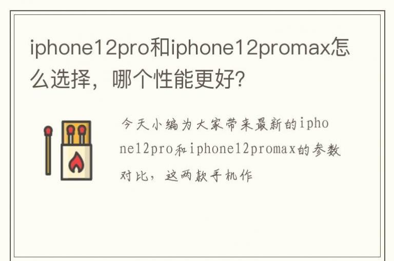 iphone12pro��iphone12promax��ôѡ���ĸ����ܸ��ã�