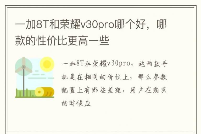 һ��8T����ҫv30pro�ĸ��ã��Ŀ���Լ۱ȸ���һЩ
