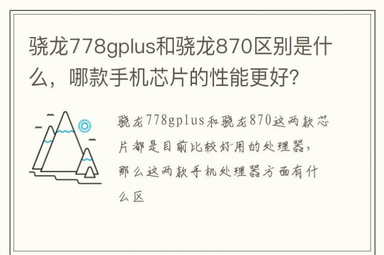 ����778gplus������870������ʲô���Ŀ��ֻ�оƬ�����ܸ��ã�