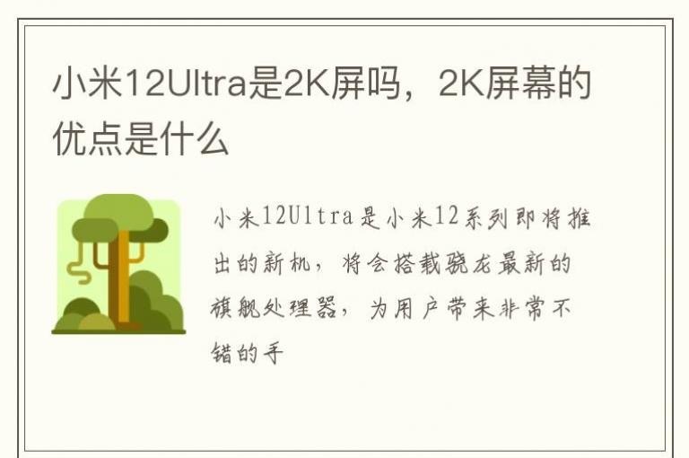 С��12Ultra��2K����2K��Ļ���ŵ���ʲô