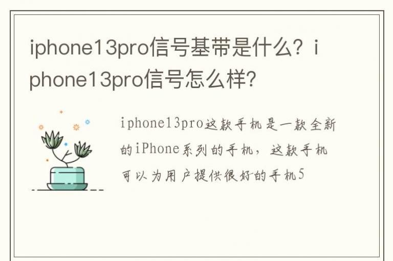 iphone13pro�źŻ�����ʲô��iphone13pro�ź���ô����