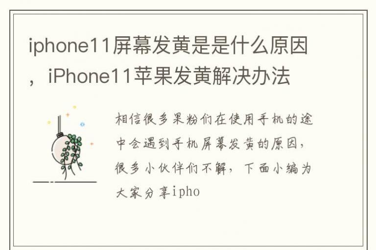 iphone11��Ļ��������ʲôԭ��iPhone11ƻ�����ƽ���취